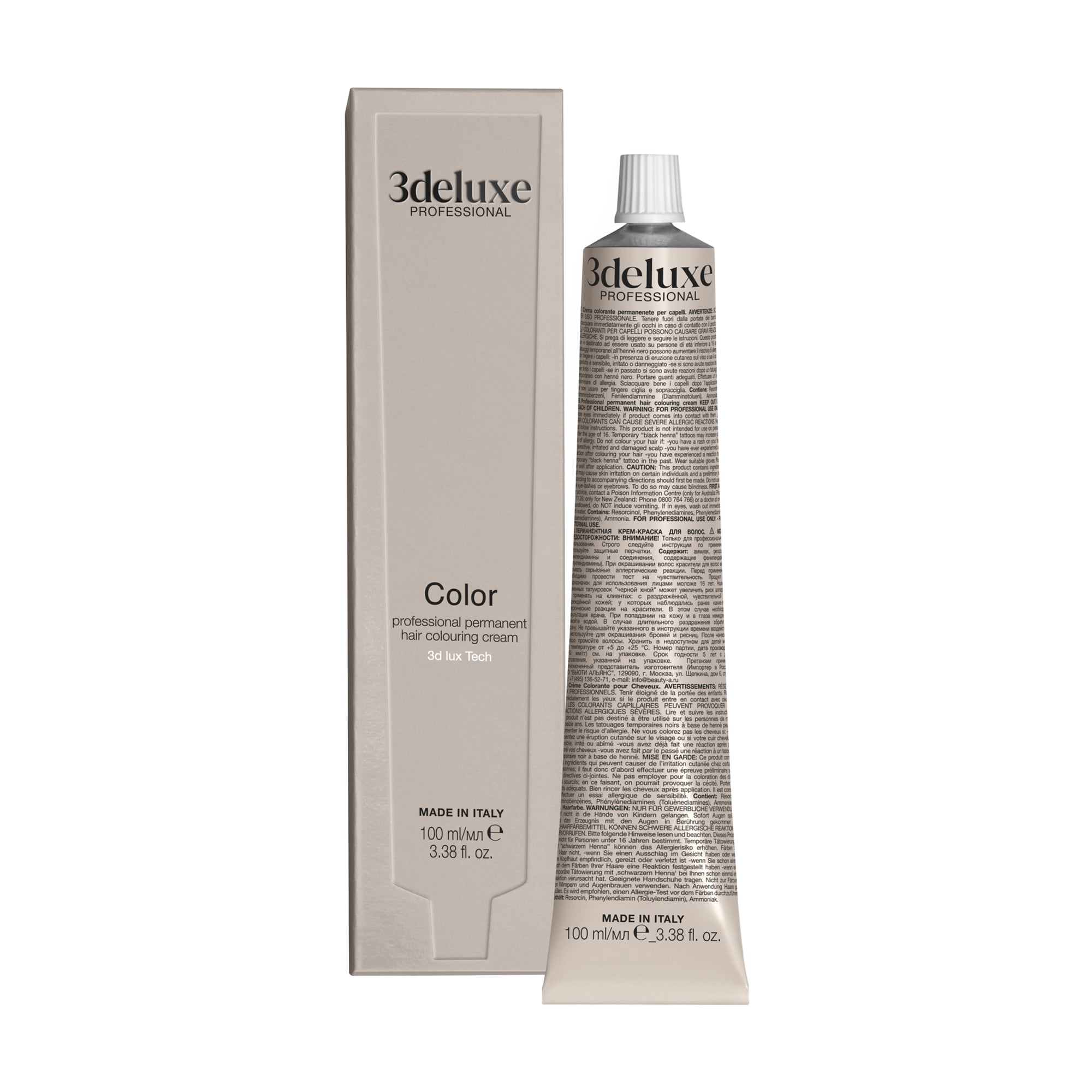 Перманентна крем-фарба для волосся 3DeLuXe Tech Hair Colouring Cream 5.12 Light Ash Irisee Brown, 100 мл